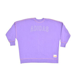 Adidas Women's Regular Size 2X Purple Embroidered Crewneck Sweatshirt